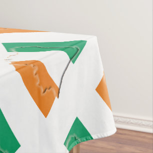 ELFENBEINKÜSTE FLAGGE KARTE Stylisch Patriotisch I Tischdecke