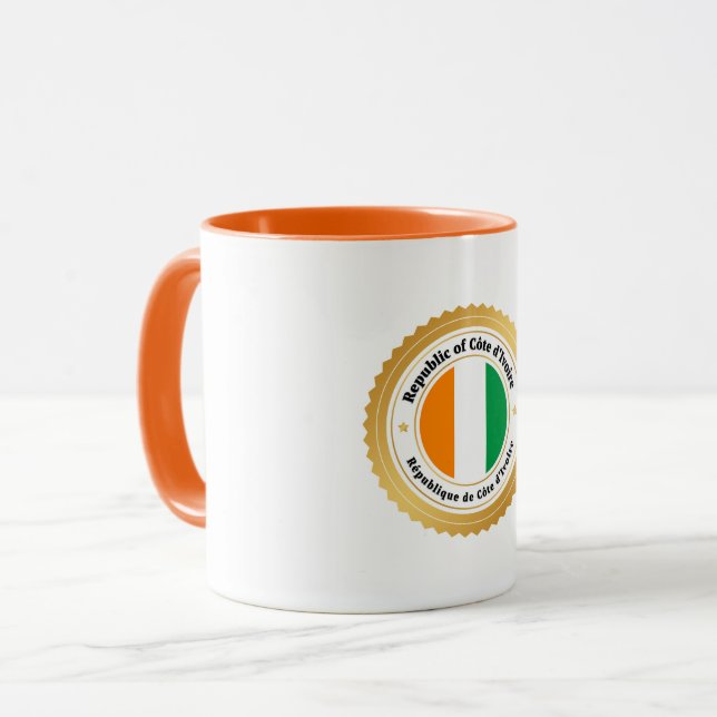 Elfenbeinküste-Flagge Tasse (Vorderseite Links)