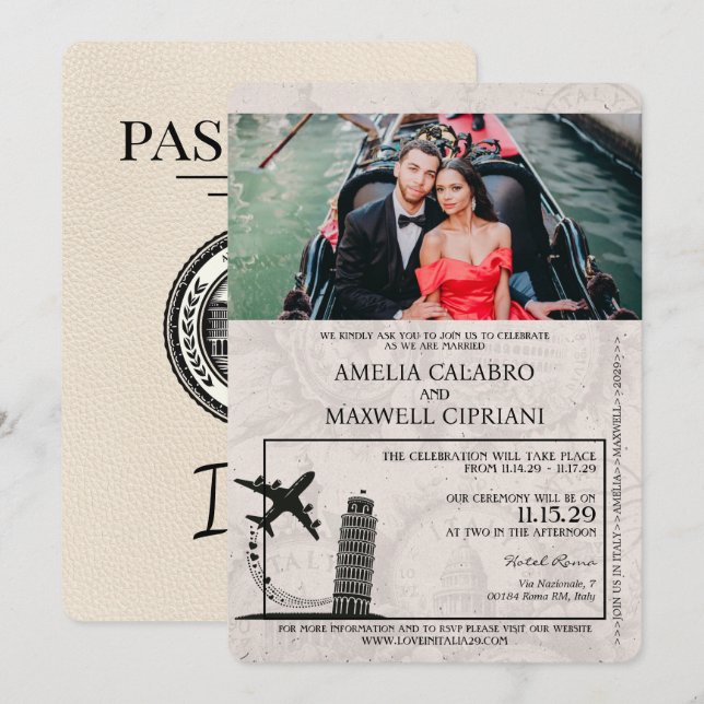 Elfenbeinküste - Italien Pass - Einladung zur Hoch (Vorne/Hinten)