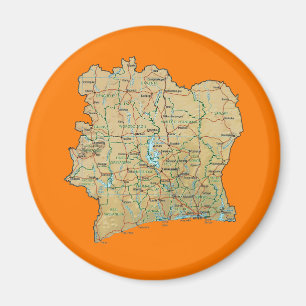 Elfenbeinküste-Kartenmagnet Magnet