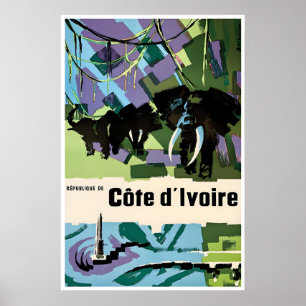 Elfenbeinküste Kunst Afrikanischer Druck Afrika Re Poster