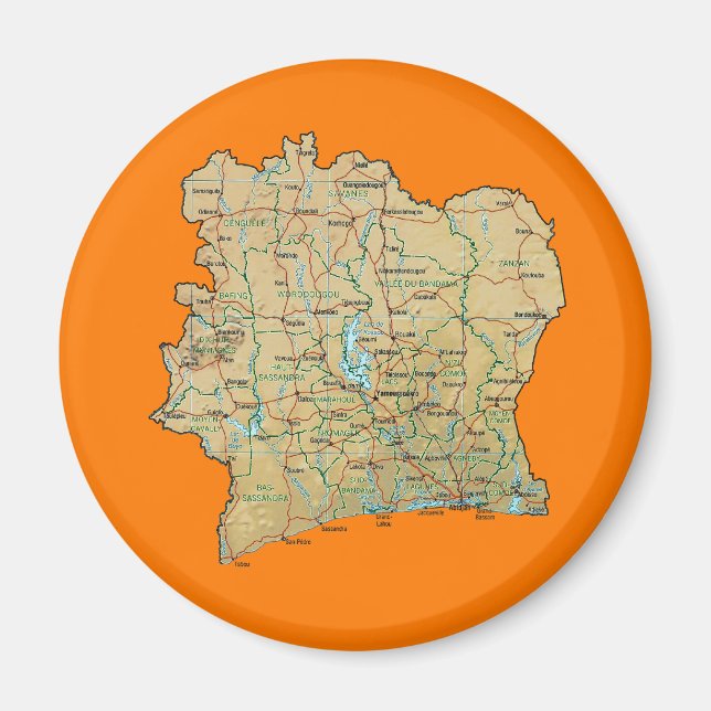 Elfenbeinküste Magnet (Vorne)