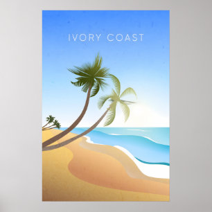 Elfenbeinküste Minimal Reiseplakat Poster