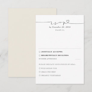Elfenbeinküste - Modernes Minimales Hochzeitsszena RSVP Karte