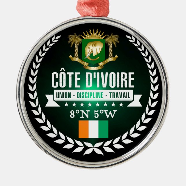 Elfenbeinküste Ornament Aus Metall (Vorne)