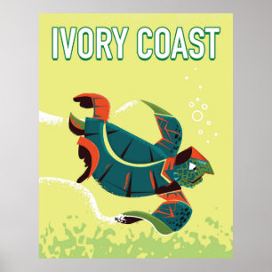 Elfenbeinküste Reiseplakat Poster