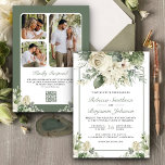 Elfenbeinküste Rose Sage Green Floral Foto QR Code Einladung<br><div class="desc">Erleben Sie Ihren Gast mit dieser eleganten Hochzeitsveranstaltung mit rustikalen Blume und moderner Typografie mit QR Code für Online-UAWG. Fügen Sie einfach Ihre Veranstaltungsdetails zu dieser benutzerfreundlichen Vorlage hinzu und schmücken Sie diese Karte mit Ihren bevorzugten Fotos,  um sie zu einer einmaligen Einladung zu machen.</div>