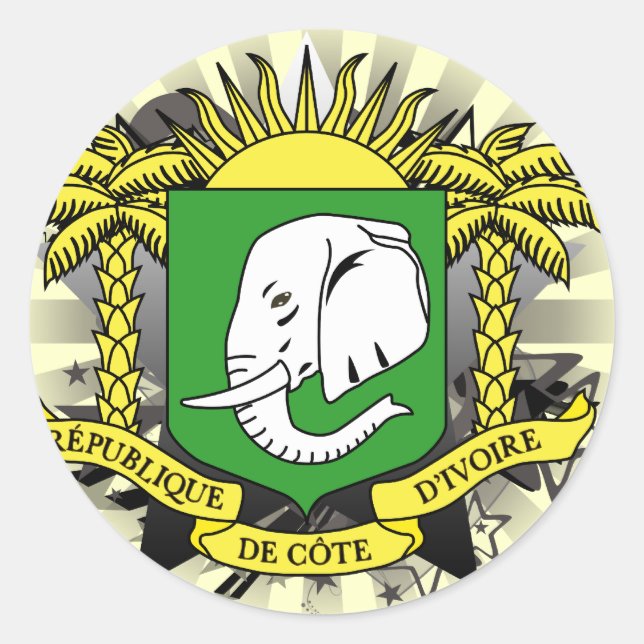 Elfenbeinküste Runder Aufkleber (Vorderseite)