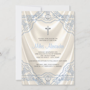 Elfenbeinküste und Blaue Taufe Christening Einladung