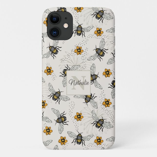 Elfenbeinküste und gelbe Blütenmuster Case-Mate iPhone Hülle (Rückseite)