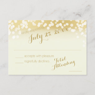 Elfenbeinküste und goldene Sparkle Lights-UAWG RSVP Karte