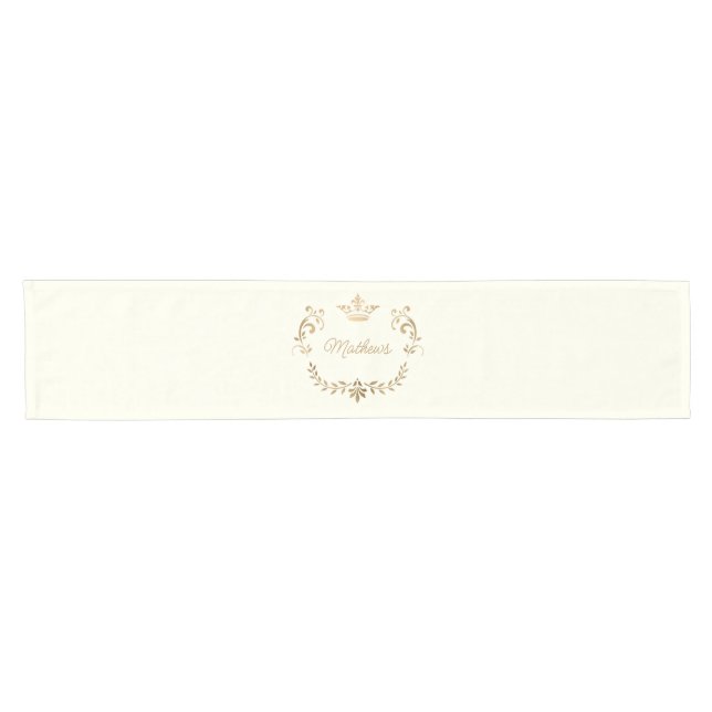 Elfenbeinküste und Goldkrone Wappen Personalisiert Kurzer Tischläufer (Horizontal)