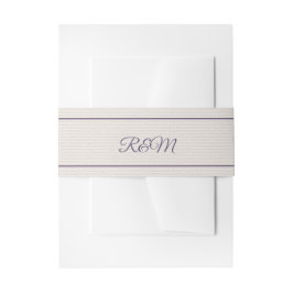 Elfenbeinküste und Lila Mit Monogramm Hochzeit Einladungsbanderole