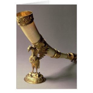 Elfenbeinküstenhorn mit silbernen goldenen Reittie