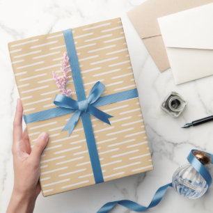 Elfenbeinlinien auf blassem Orange Geschenkpapier