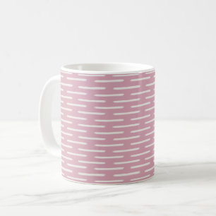 Elfenbeinlinien auf Rosa Kaffeetasse