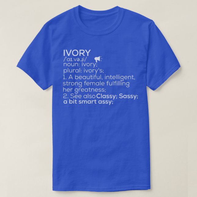 Elfenbeinname Definition Elfenbeinweiblicher Vorna T-Shirt (Design vorne)