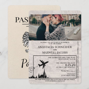 Elfenbeinpässe - Einladung zur Hochzeitsfeier