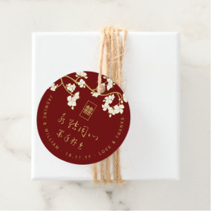 Elfenbeinpfirsich/Pflaumenblüten Hochzeit des dopp Geschenkanhänger