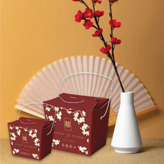 Elfenbeinpfirsich/Pflaumenblüten Hochzeit des dopp Geschenkschachtel