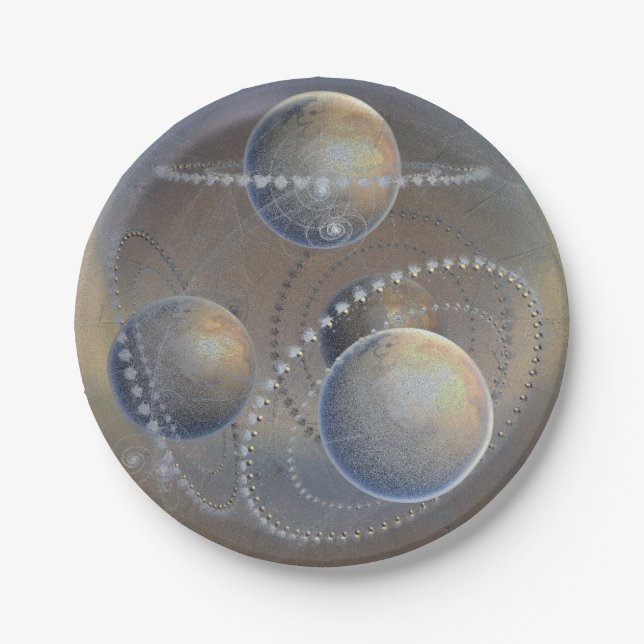 Elfenbeinplaneten Pappteller (Vorderseite)