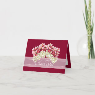 Elfenbeinrosa Doppel-Orchideen-Girlande Elegant Vi Dankeskarte