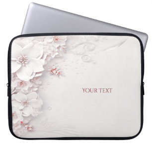 Elfenbeinrot Rosa Blumenschlacke Laptopschutzhülle