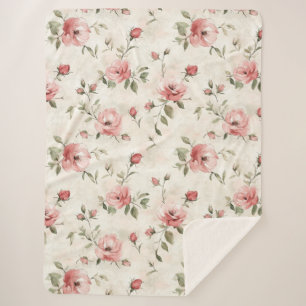 Elfenbeinrot Roses Roses Bloral Sherpadecke