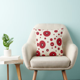 Elfenbeinrote Punkte Funky Whimsical Kreis Muster Kissen