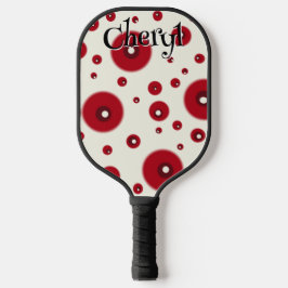 Elfenbeinrote Punkte Funky Whimsical Kreis Muster Pickleball Schläger