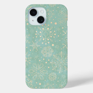 Elfenbeinschneeflocken auf der Minze Weihnachten Case-Mate iPhone Hülle