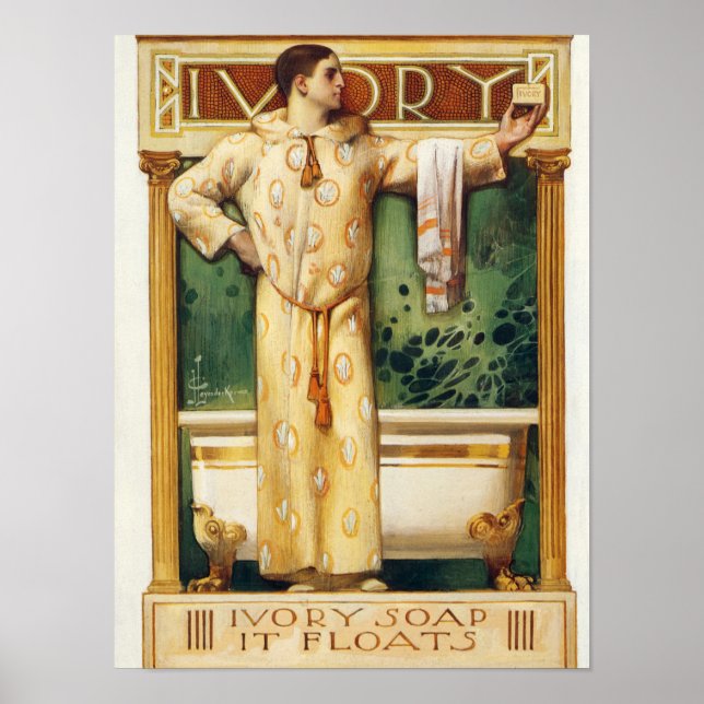 Elfenbeinseife schwimmt, Elfenbeinmagazin, 1900 Poster (Vorne)