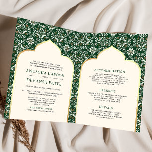 Elfenbeinsmärtchen in einer indischen Hochzeit Einladung