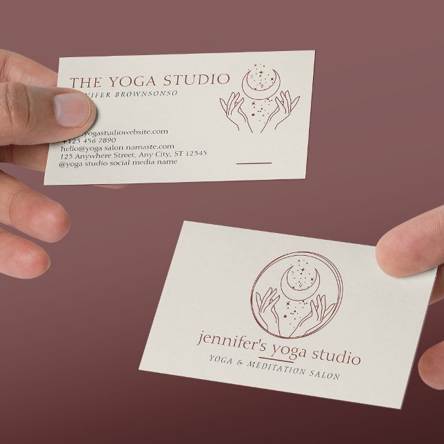 Elfenbeinstars Energieheilung Hand Moon spirituell Visitenkarte (Ivory Stars Energy Healing Hands Moon Spiritual Business Card)