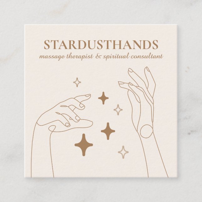 Elfenbeinstars Heilung Energiehandschuhe Therapie  Quadratische Visitenkarte (Vorderseite)