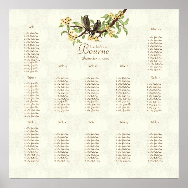 Elfenbeinvögel mit Vintager Liebe Poster (Vorne)