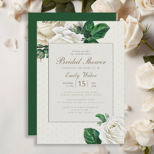 Elfenbeinweißcreme Vintages Blumenkohl Brautparty Einladung
