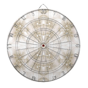 Elfenbeinweiße Blumen Dartboard Dartscheibe