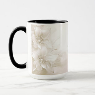 Elfenbeinweiße Blumen Tasse
