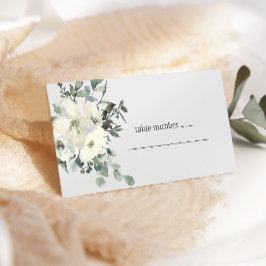 Elfenbeinweiße Rosenfloralkarte Hochzeitscortkarte Platzkarte