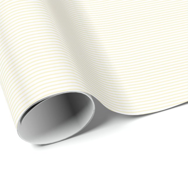 Elfenbeinweiße Streifen Muster Elegant Stilvoll Geschenkpapier (Rolleneckpunkt)