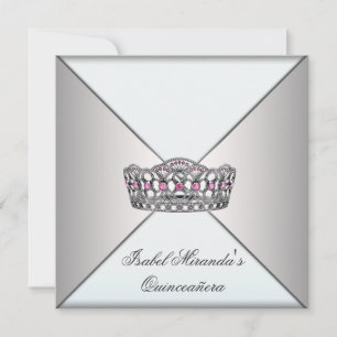Elfenbeinweiße Tiara Classy Quinceanera Sweet 15 T Einladung