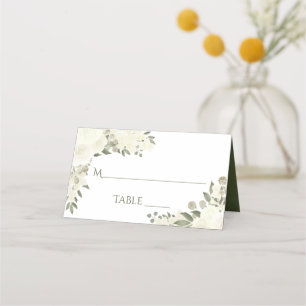 Elfenbeinweißer Boho floral Elegant Hochzeitsschre Platzkarte