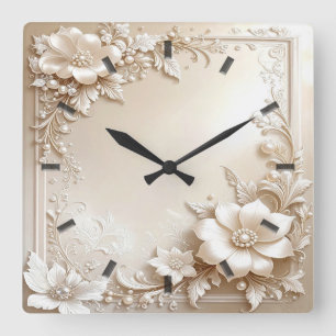 Elfenblumen-Wanduhr Quadratische Wanduhr