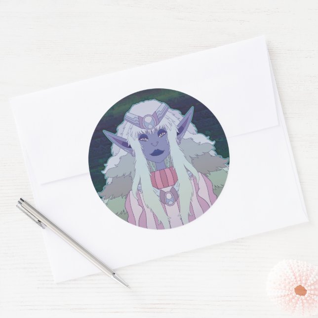 Elfenprinzessin Runder Aufkleber (Umschlag)