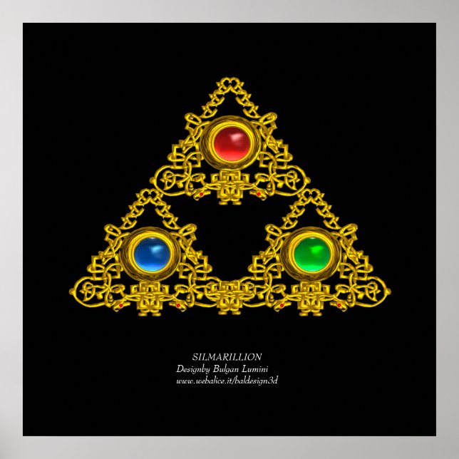 ELFIC TALISMAN / GOLD TRIANGLE MIT GEMSTONS POSTER (Vorne)