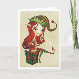 Elfie Christmas Grußkarte Feiertagskarte