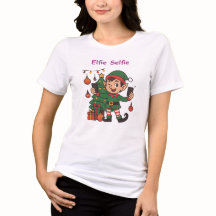Elfie Selfie Women’s Holiday T-Shirt – Cute Christ