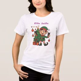 Elfie Selfie Women’s Holiday T-Shirt – Cute Christ Tri-Blend Shirt