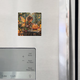 Elfischer Kürbisschnitzer Halloween Herbst Fantasi Magnet